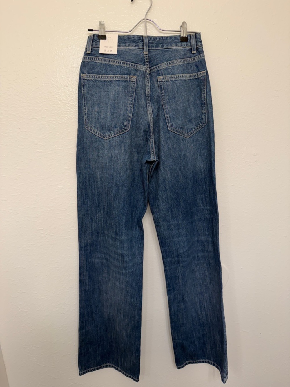 Zara High Rise Straight Leg Jeans in Medium Blue Wash - Picture 3 of 5